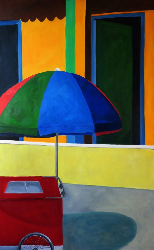 Hot dogs in a colorful day by artist Olga Lora